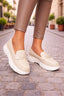 Pantofi Casual Dama din Piele Ecologica Bej Cod: W367-20 (X01)