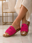 Papuci Dama din Piele Eco Intoarsa Fuchsia Cod: PS70 (A8)
