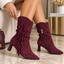 Ciocate Dama din Piele Eco Intoarsa Burgundy Cod: X8460 (B1)