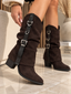 Ciocate Dama din Piele Eco Intoarsa Maro Cod: A9852 (A7)