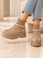 Ghete Dama din Piele Ecologica Intoarsa Crem Cod: VL258P (X02)
