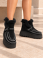 Ghete Dama din Piele Ecologica Intoarsa Negre Cod: NB776 (D3)