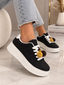 Pantofi Dama Sport din Piele Eco Intoarsa Negrii Cod: RA705 (B1)