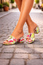 Papuci Dama cu Toc din Piele Ecologica Roz Cod: A31-319 (X0)