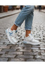 Sneakersi Dama din Piele Ecologica Albi  Cod: ABO-1688 (X02)