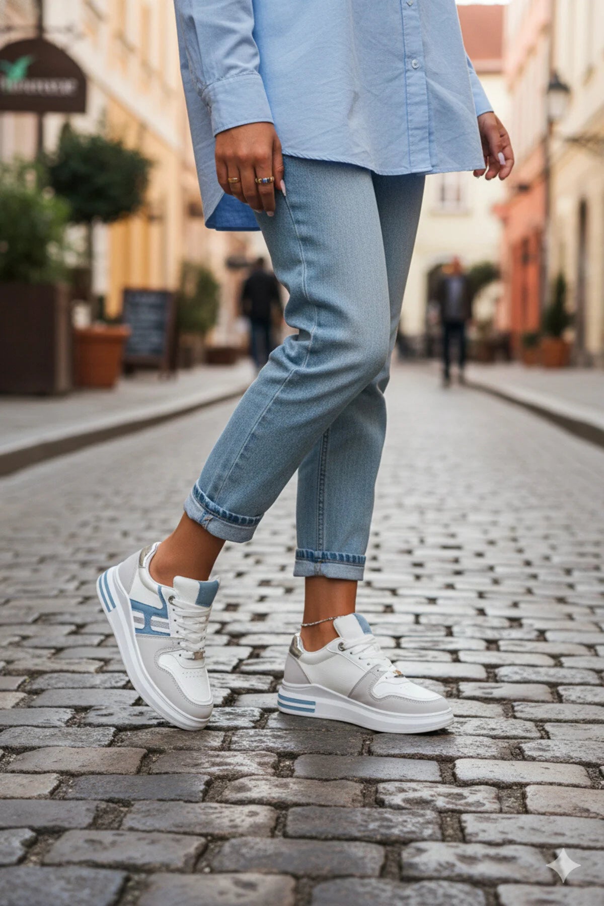 Sneakersi Dama din Piele Ecologica Albi  Cod: ABO-1688 (X02) Imagine secundară a produsului