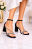 Sandale Dama cu Toc din Piele Eco Intoarsa Negre Cod: 916-8A(X0)
