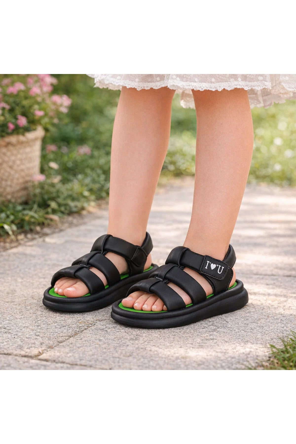 Sandale Copii din Piele Ecologica Negre Cod: 5871 (X01) Imagine principală a produsului