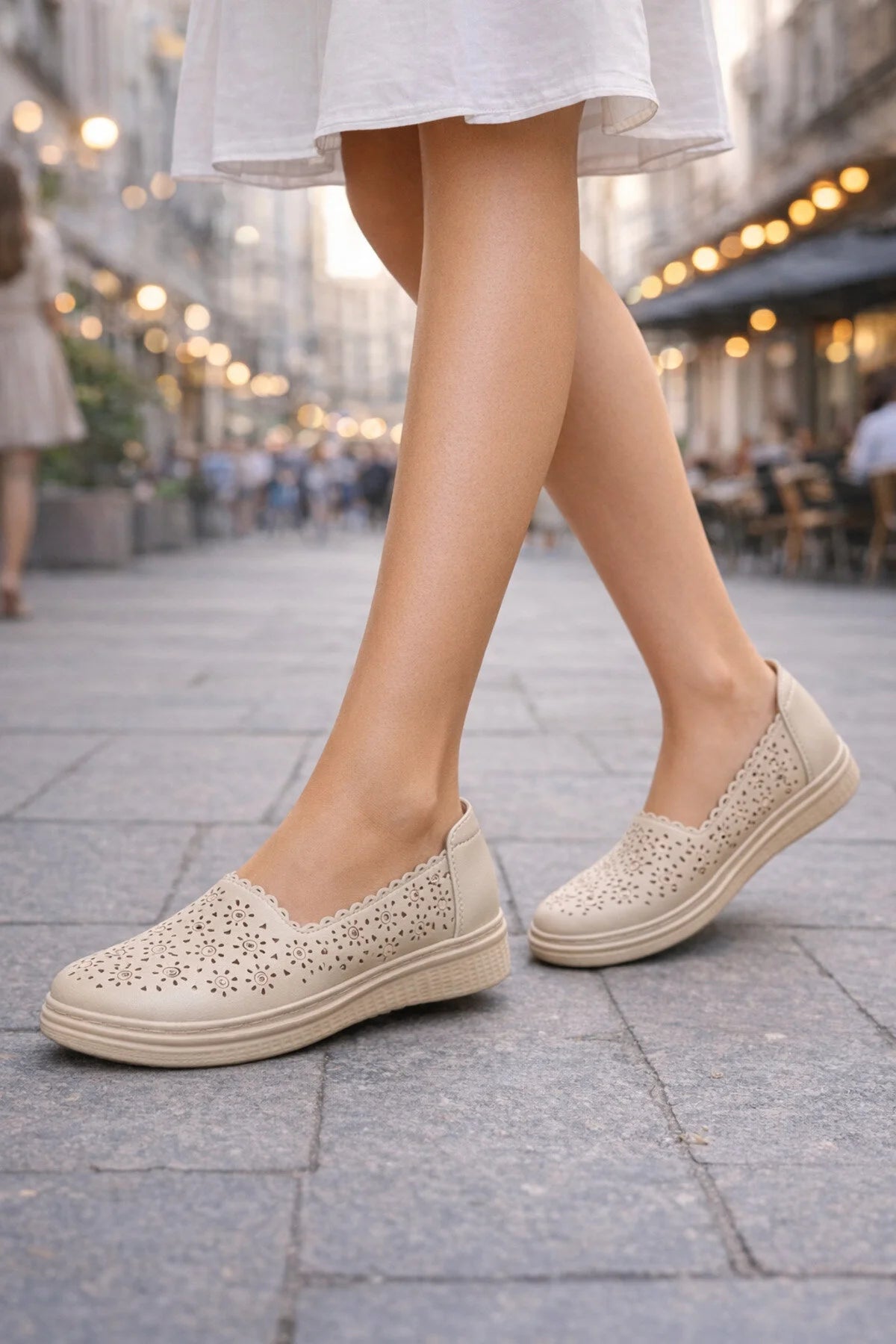 Pantofi Dama Casual din Piele Ecologica Bej Cod: H58 (X02) Imagine principală a produsului