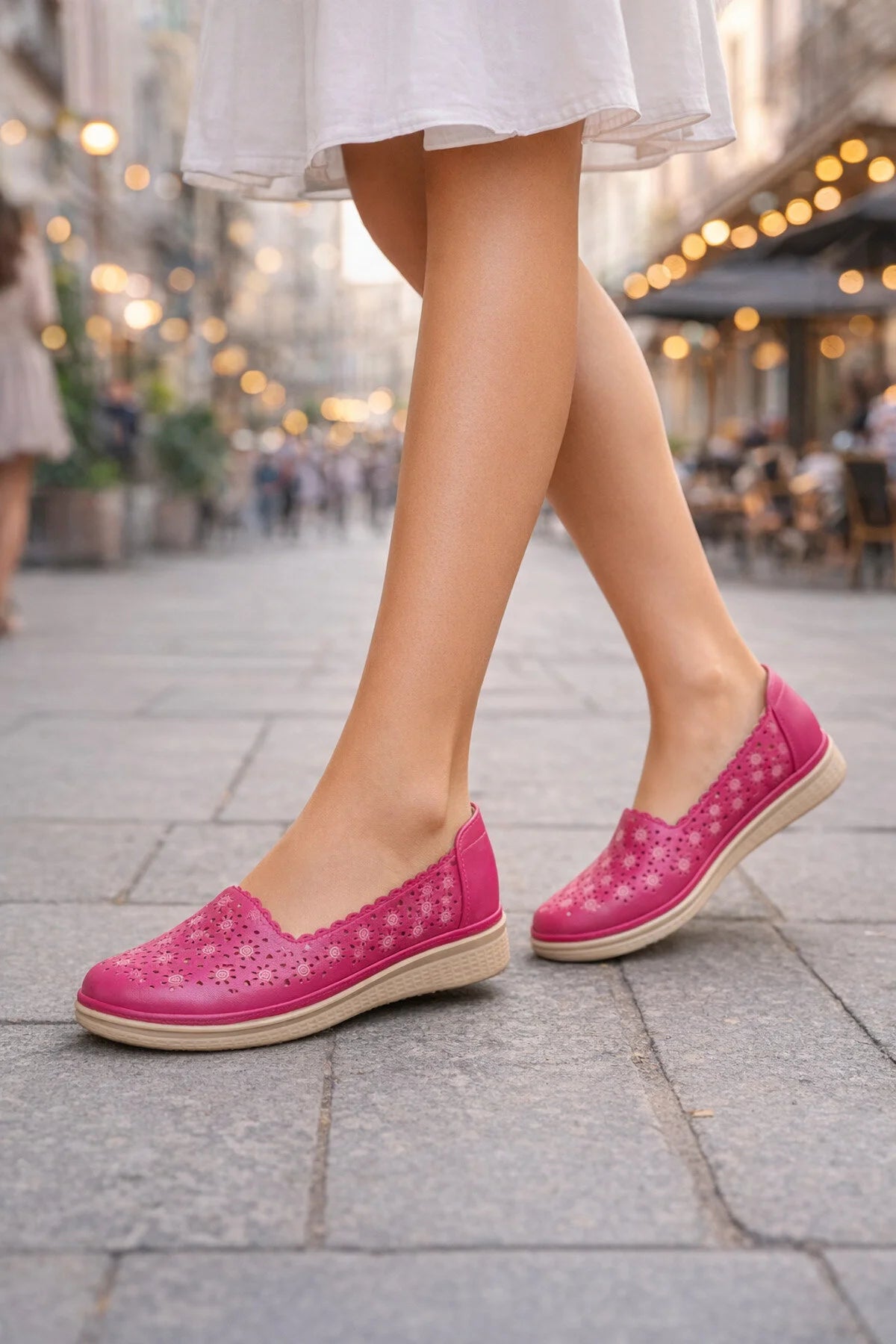 Pantofi Dama Casual din Piele Ecologica Roz Cod: H58 (X02) Imagine principală a produsului