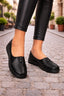 Pantofi Dama Casual din Piele Ecologica Negri Cod: H52 (X02)