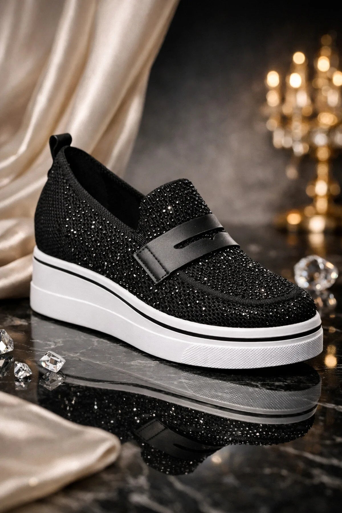 Pantofi Dama Sport din Material Textil Negri Cod: H116 (X02) Imagine secundară a produsului