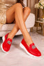 Mocasini Dama din Piele Ecologica Rosii Cod: W367-25 (X01)