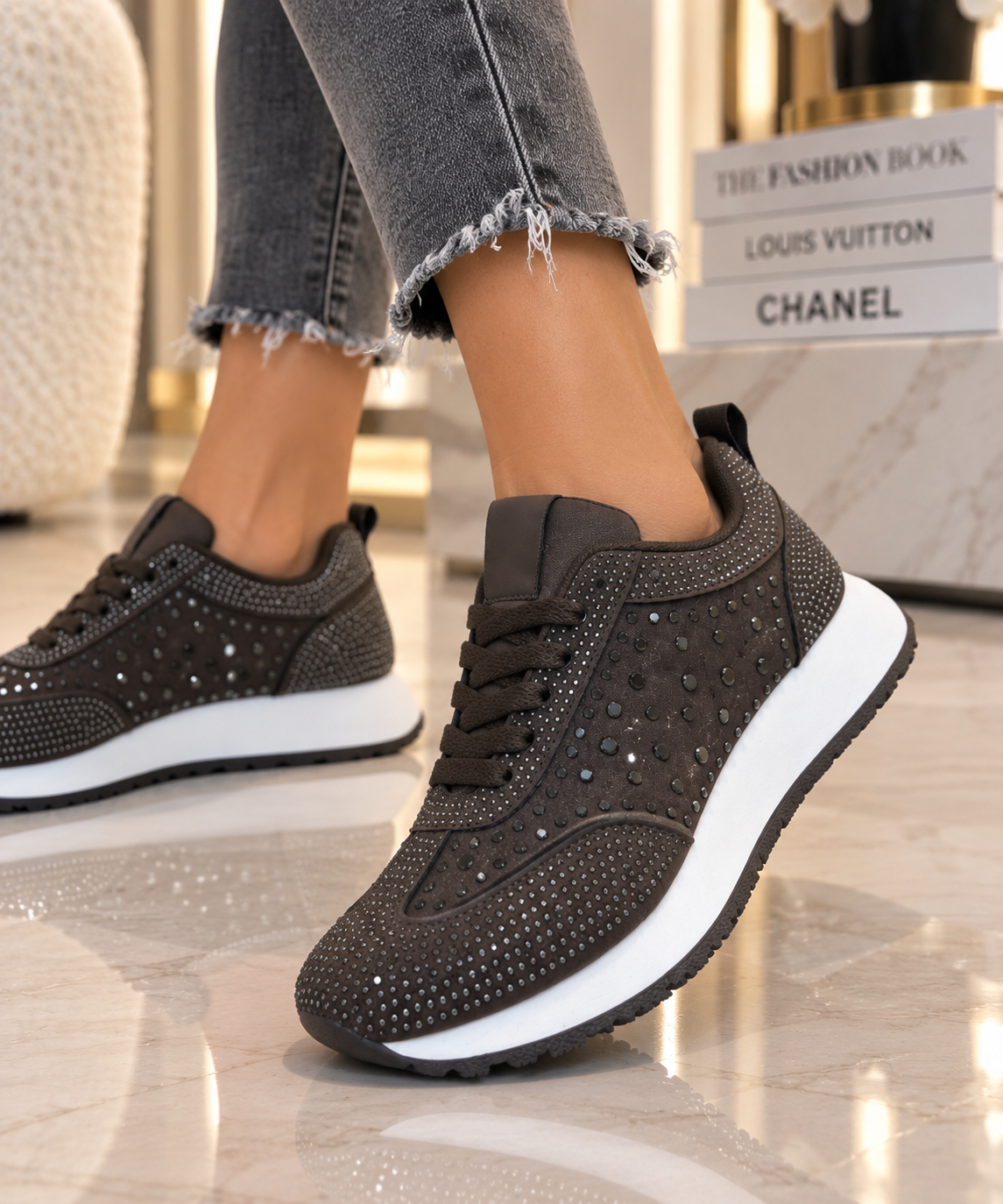 Pantofi Dama Sport din Piele Ecologica Maro Cod: BL662 (B2)