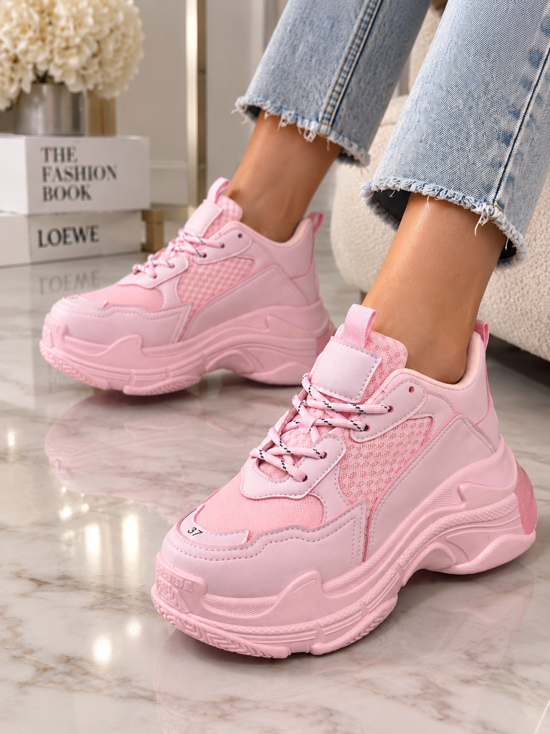 Pantofi Dama Sport din Piele Ecologica Roz Cod: BL508P (A5)