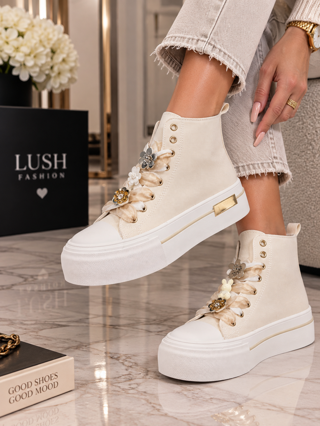 Sneakersi Dama din Denim Bej Cod: LA310 (A4)