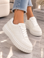 Pantofi Dama Sport din Piele Eco Intoarsa Albi Cod: LA335 (A1)