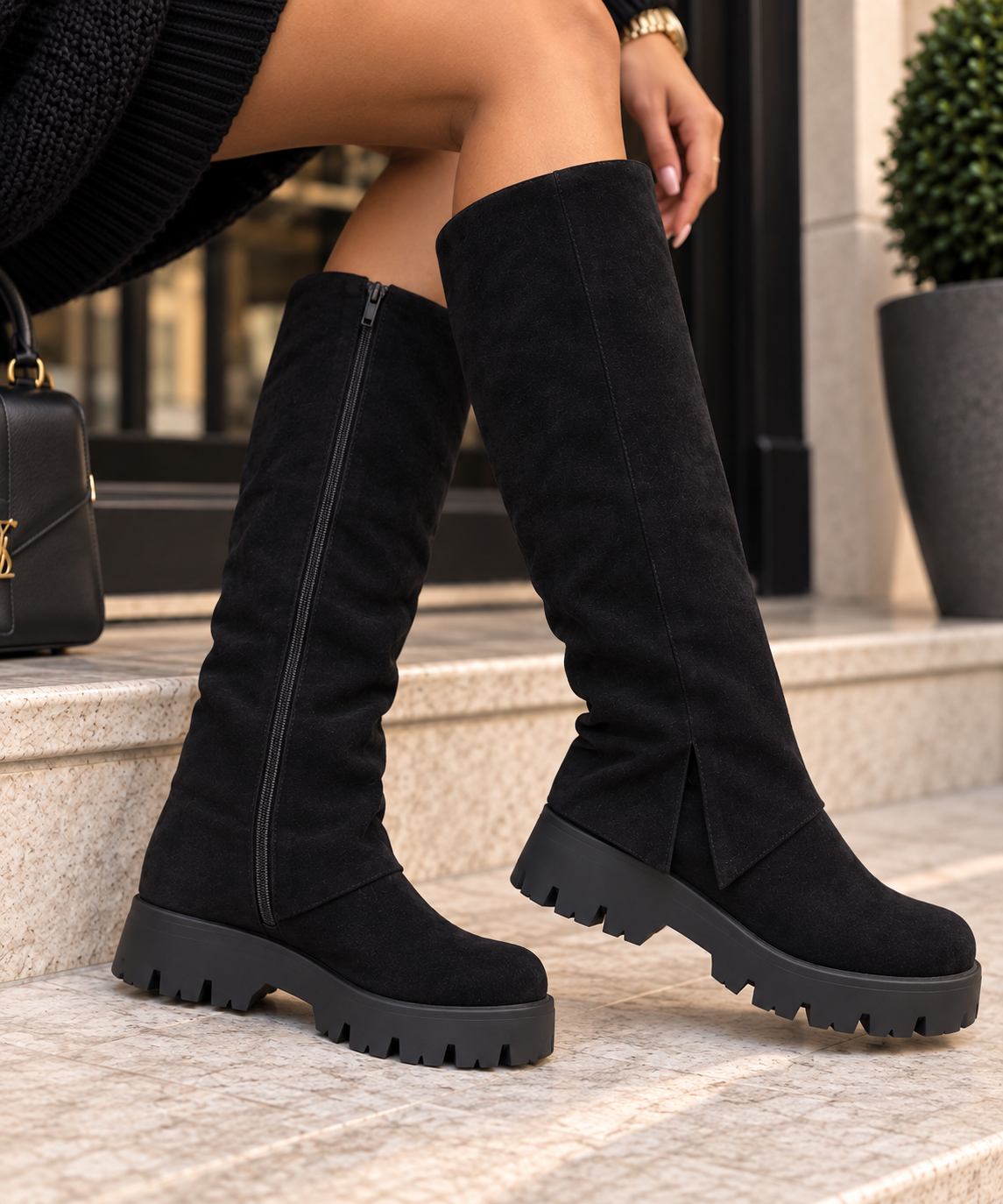 Cizme Dama din Piele Eco Intoarsa Negre Cod: A9970 (B2) Imagine secundară a produsului