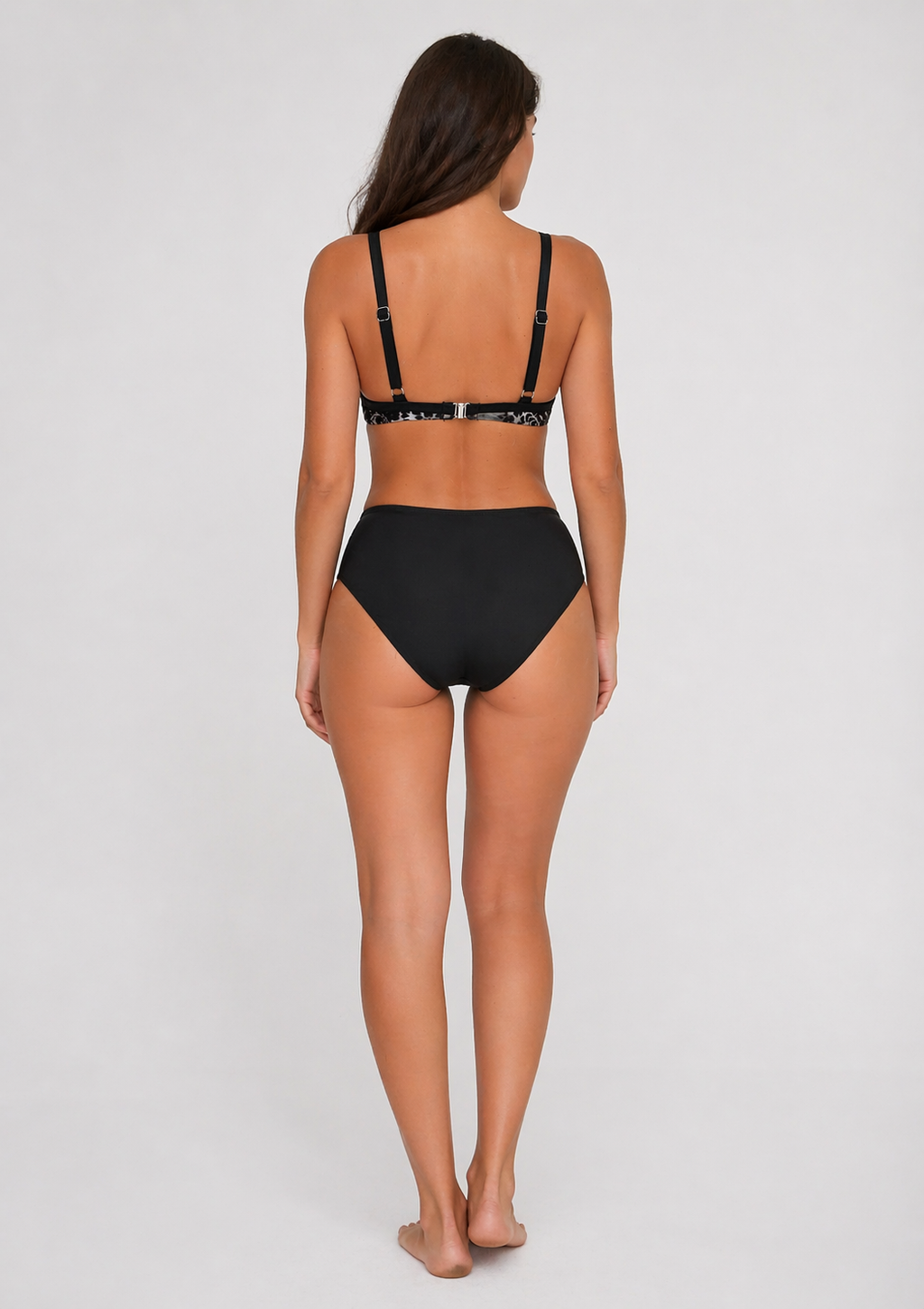 Costum de Baie din Doua Piese Negru Cod : Y9102-1 (010)