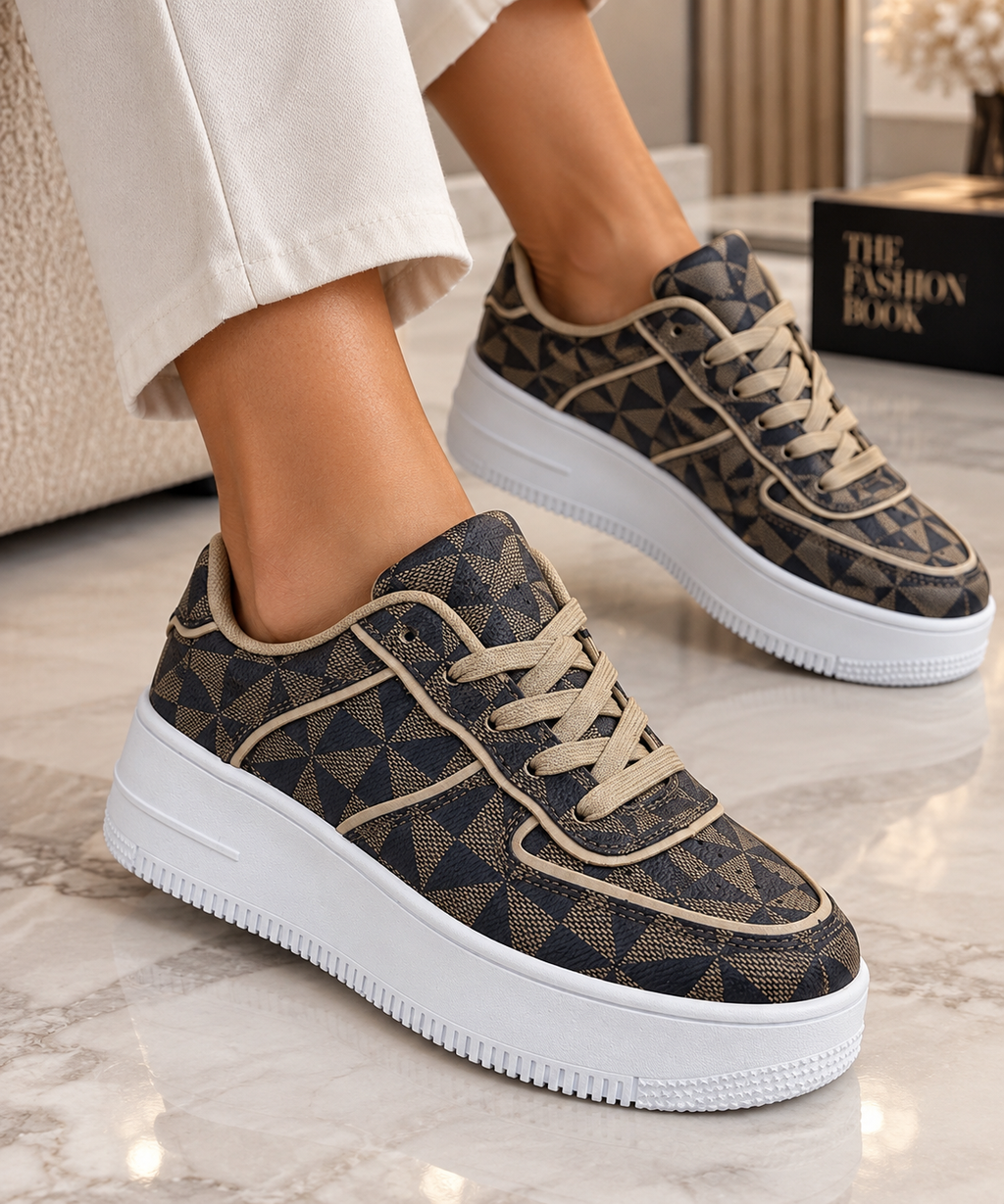 Pantofi Dama Sport din Piele Ecologica Maro Cod: 0006 (A5)