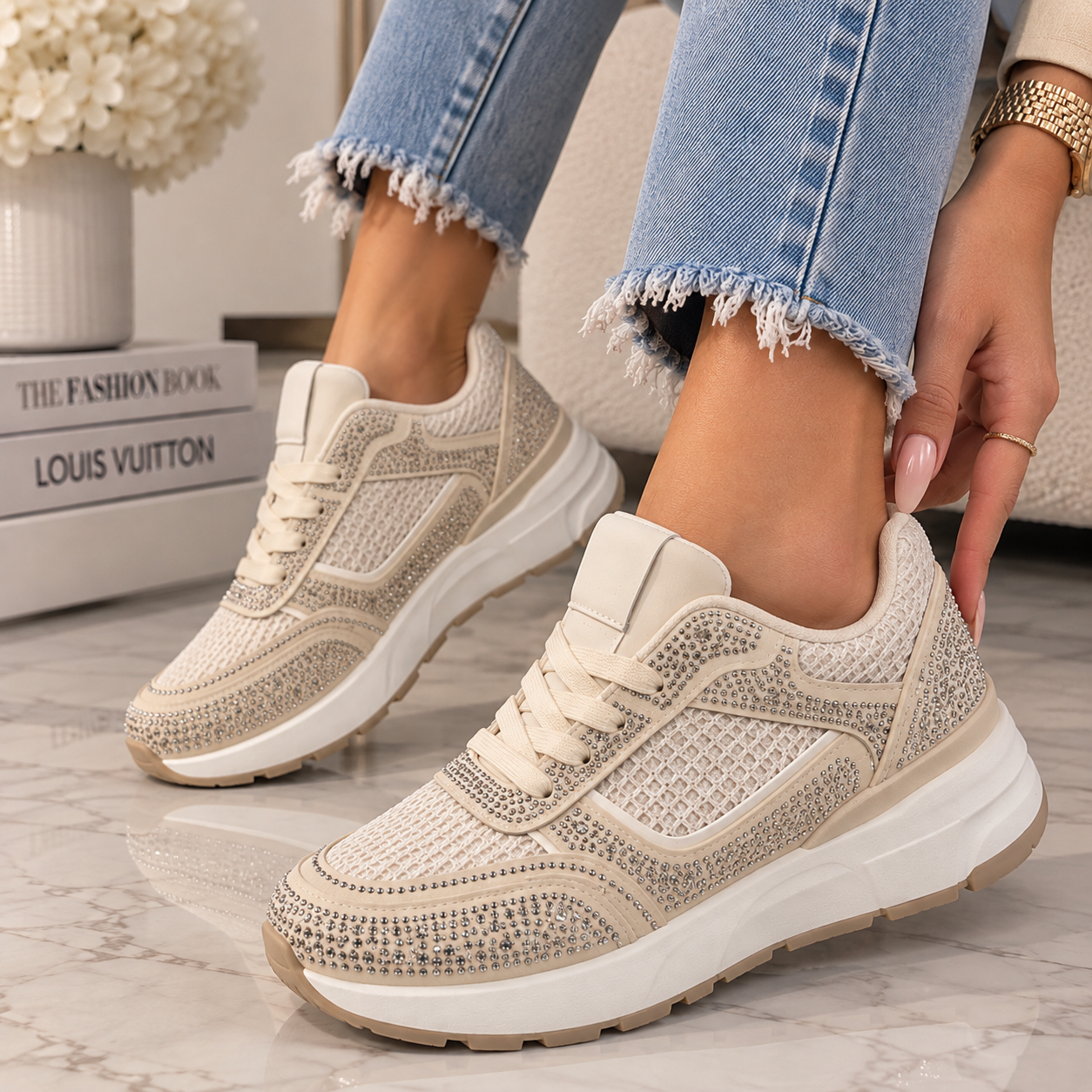 Pantofi Dama Sport din Piele Ecologica Bej Cod: LA838 (B1) Imagine secundară a produsului