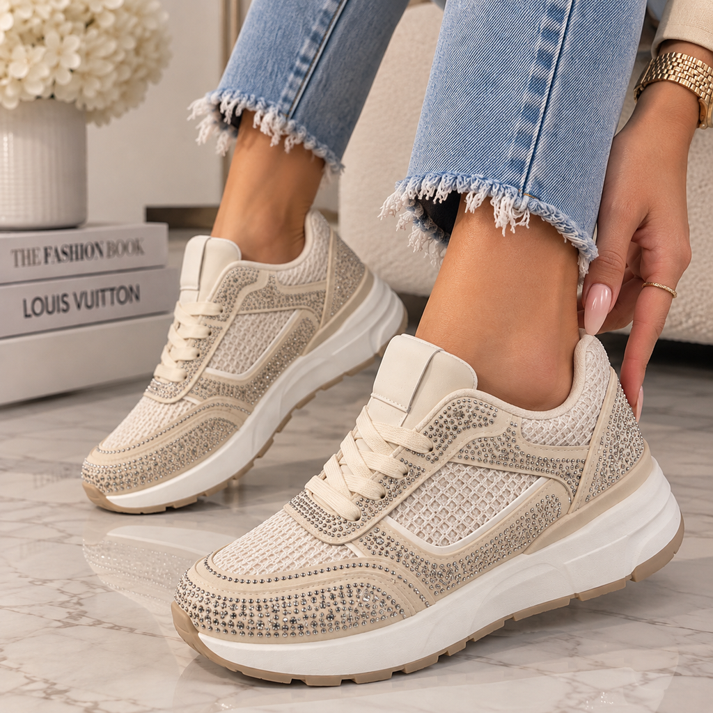 Pantofi Dama Sport din Piele Ecologica Bej Cod: LA838 (B1)
