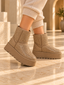 Ghete Dama din Piele Ecologica Intoarsa Crem Cod: B009 (E3)