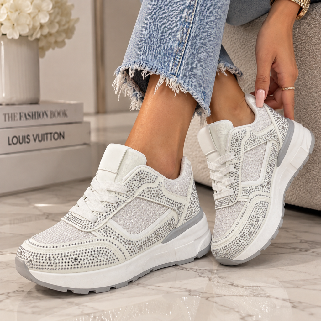 Pantofi Dama Sport din Piele Ecologica Albi Cod: LA838 (A9)