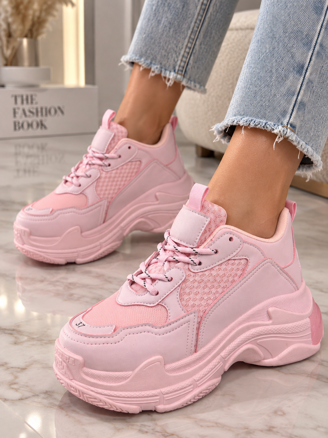 Pantofi Dama Sport din Piele Ecologica Roz Cod: BL508P (A5) Imagine principală a produsului