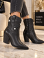 Botine Dama din Piele Ecologica Negre Cod: D8216 (B2)