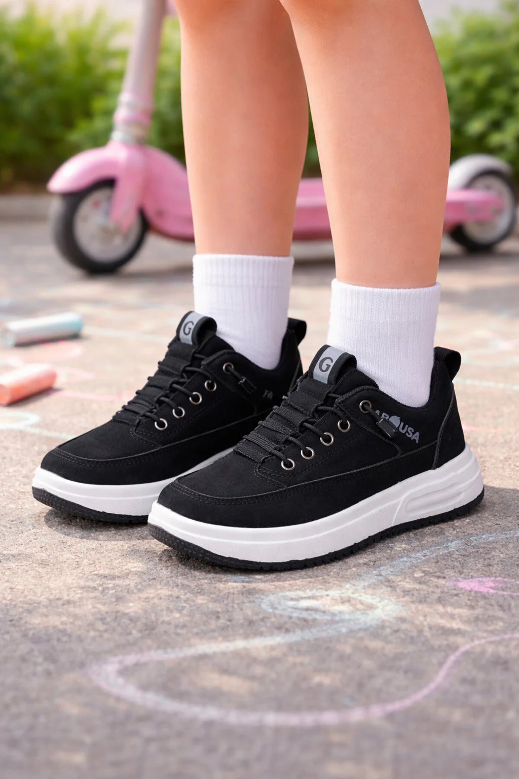 Pantofi Sport Copii din Piele Ecologica Negrii Cod: DX-26  (X03)