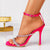 Sandale Dama cu Toc Roz din Piele Eco Satinata Cod: H702 (T1)