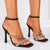 Sandale Dama cu Toc Negre din Piele Eco Satinata Cod: H702 (O3)