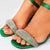 Sandale Dama cu Toc Verzi din Piele Eco Satinata Cod: Y534 (T2)