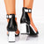 Sandale Dama cu Toc Negre din Piele Ecologica Cod: X8196 (H6)