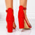 Sandale Dama cu Toc Rosii din Piele Eco Intoarsa Cod: B022-3 (N2)