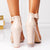 Sandale Dama cu Toc Crem din Piele Eco Lacuita Cod: XKK161A (T1)
