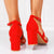 Sandale Dama cu Toc Rosii din Piele Eco Intoarsa Cod: YH10-98A (S3)