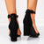 Sandale Dama cu Toc Negre din Piele Ecologica Cod: 2RG16 (X3)