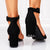 Sandale Dama cu Toc Negre din Piele Ecologica Cod: 2XKK230 (S2)