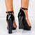 Sandale Dama cu Toc Negre din Piele Eco Lacuita Cod: YX-3 (U2)