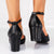Sandale Dama cu Toc Negre din Piele Ecologica Cod: XKK566A (M6)
