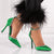 Pantofi Dama Stiletto Verzi din Material Satinat Cod: PM2886 (S1)