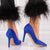Pantofi Dama Stiletto Albastri din Piele Ecologica Cod: M559 (P2)