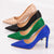 Pantofi Dama Stiletto Verzi din Piele Ecologica Cod: M559 (T2)