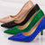 Pantofi Dama Stiletto Verzi din Piele Ecologica Cod: M559 (T2)