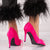 Pantofi Dama Stiletto Roz din Material Satinat Cod: 9570 (U2)