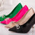 Pantofi Dama Stiletto Roz din Material Satinat Cod: 9570 (U2)