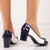 Pantofi Dama cu Toc Albastri din Piele Eco Lacuita Cod: 9540-2 (U2)
