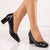 Pantofi Dama cu Toc Negri din Piele Ecologica Cod: 9536-1 (S2)